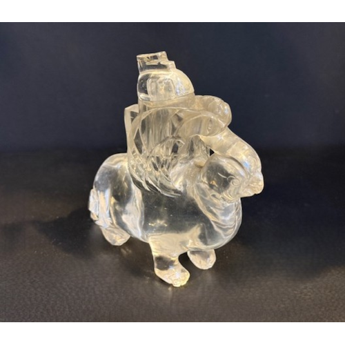 figure of an archaising bird in rock crystal
China 1900/1940